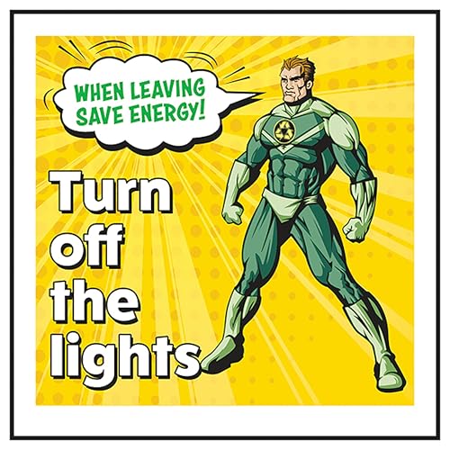 V Safety When Leaving Save Energy! Turn Off The Lights... - Maison & Cuisine Amazon Royaume-Uni à 1.40€