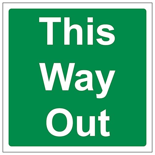 V Safety This Way Out - Square 150 x 150 mm - 2mm Rigid... - Home & Kitchen Amazon UK à 1.86€