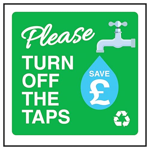 V Safety Please Turn Off The Taps - Save £ 100 x 100 mm... - Maison & Cuisine en promo à 1.40€
