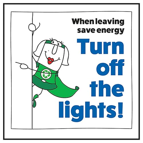 V Safety When Leaving Save Energy Turn Off The Lights!... - Maison & Cuisine en promo à 1.40€