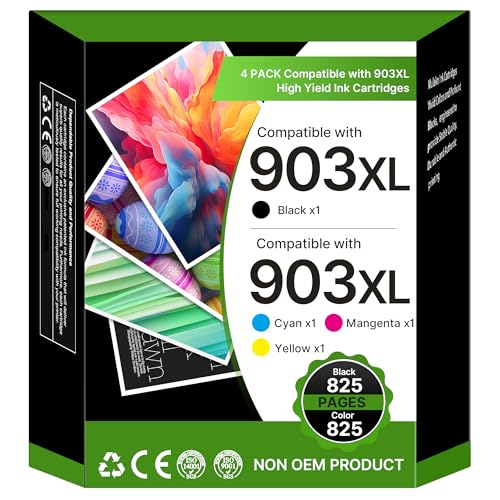 Lot de 4 Cartouches d'encre 903XL pour HP 903 XL... - Auto & Moto Amazon France à 24.60€