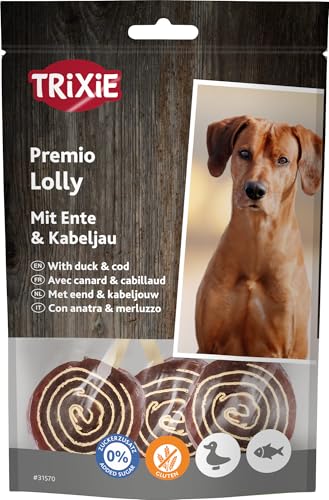 Premio Lolly con anatra e merluzzo, 11 cm, 80 g - Animalerie Amazon Italie à 2.99€