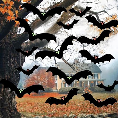 12 PCS Halloween Hanging Bats, Halloween Flying Bat... - Sports & Fitness Amazon Royaume-Uni à 1.99€