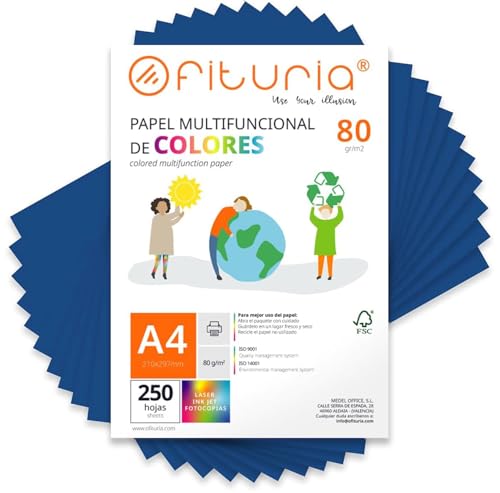 Feuilles de couleur, Pack 250 Feuilles A4 80gr – Papier... - Auto & Moto en promo à 18.70€