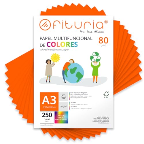 Buntes Papier, 250 Blatt A3 80g – Farbiges Papier für... - Amazon Germany à 24.06€