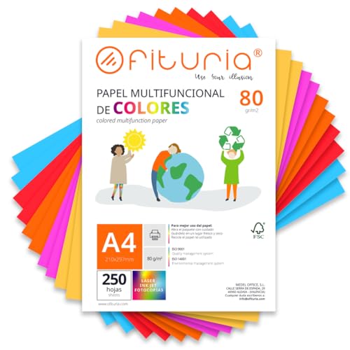Fogli Colorati, Pacco 250 Fogli A4 80gr – Carta Colorata... - Home & Kitchen Amazon Italy à 17.88€