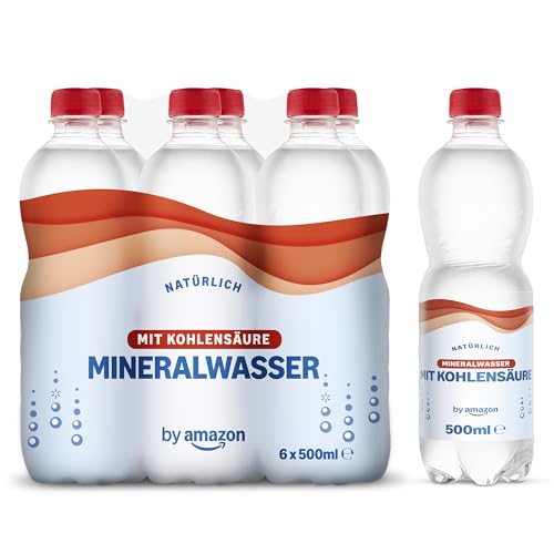 by Amazon Natürliches Mineralwasser mit Kohlensäure, 6x500ml - Épicerie en promo à 1.88€