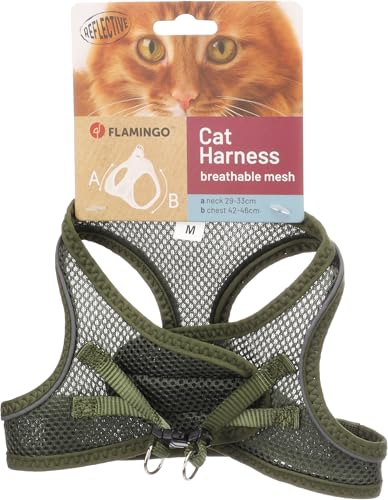 Flamingo Cat Harness Step&Go Berta Khaki M 29-33cm 42-46cm - Deal du jour à 6.13€
