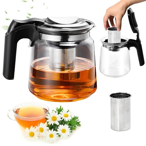 Zuxbolf Teekanne Glas 1,5 Liter Glaskanne Hitzebeständig... - Maison & Cuisine Amazon Allemagne à 2.99€