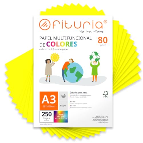 Farbbögen, Packung mit 250 Blatt A3, 80 g – Farbpapier für... - Amazon Allemagne à 24.10€