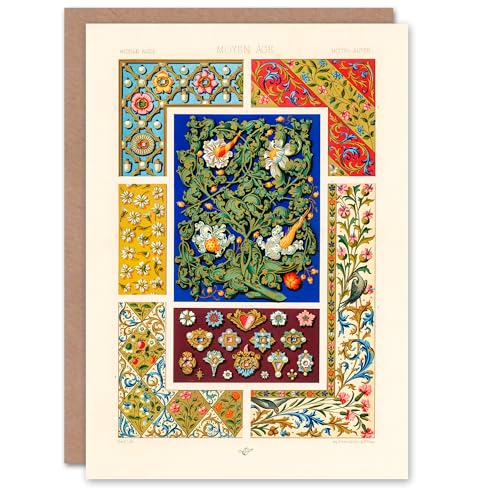 Artery8 Albert Racinet Art Card Vintage Floral Middle Ages... - Sports & Fitness Amazon Royaume-Uni à 1.97€