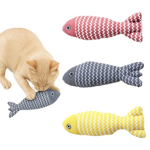 FUNFY Katzenspielzeug 3er Set mit Plüschfisch und... - Jouets & Jeux Amazon Allemagne à 4.99€