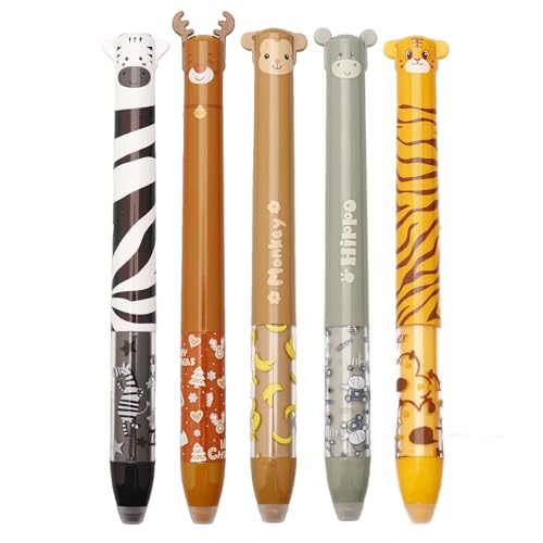 Nurila Lot de 5 stylos à bille effaçables - Motif animaux... en promo à 5,82€ (-36%) sur Amazon FR