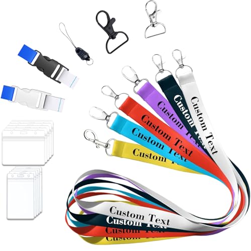 Uniqora 10-1000PCS Custom Lanyard Personalised Neck Lanyard... - Fournitures Bureau en promo à 1.99€