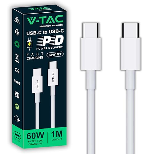 V-TAC Câble USB-C vers USB-C de 1 Mètre pour Smartphones... en promo à 4,92€ (-30%) sur Amazon FR