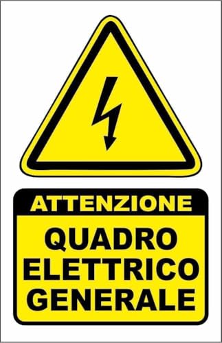 M-ITALY CARTELLO SEGNALETICO - QUADRO ELETTRICO GENERALE... - Fournitures Bureau Amazon Italie à 1.99€