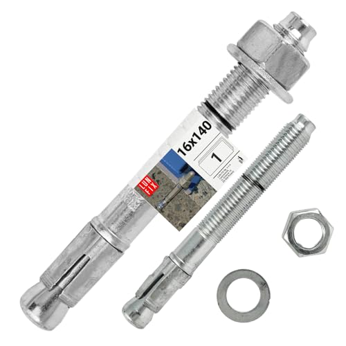 Bolzenanker 16x140 mm aus Stahl verzinkt inkl. Mutter und... - Jardin & Extérieur Amazon Allemagne à 1.69€