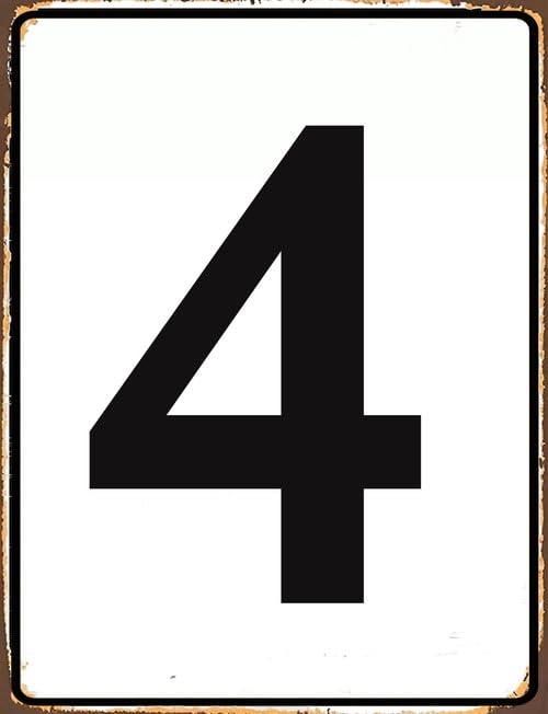 Numbered Sign 4, Aluminum Number Metal Signs for Tennis... - Fournitures Bureau Amazon Royaume-Uni à 1.49€