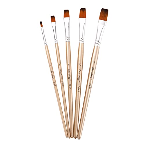 Lot de 5 pinceaux anglais avec pointe ronde, pointe plate... - Loisirs Créatifs Amazon France à 1.93€