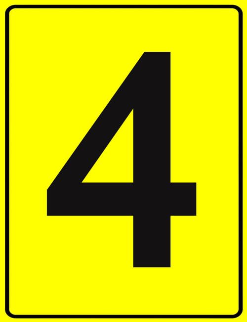 Segnali numerati in alluminio 4, in metallo giallo... - Maison & Cuisine Amazon Italie à 1.72€