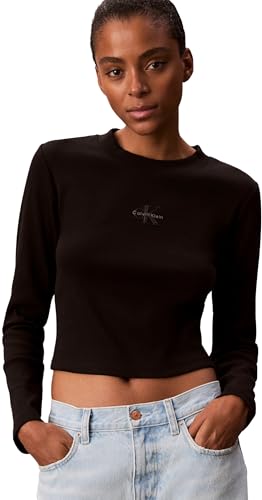 Calvin Klein Camiseta LS Monologo LV047A803G para Mujer... - Amazon Espagne à 22.93€