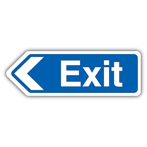 V Safety Exit Arrow Left - Shaped Sign 300 x 100 mm - 3mm... - Maison & Cuisine en promo à 2.05€