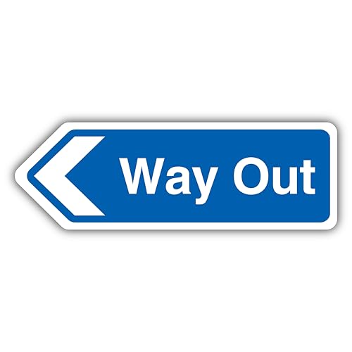 V Safety Way Out Arrow Left - Shaped Sign 300 x 100 mm... - Home & Kitchen Amazon UK à 1.65€