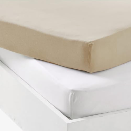 Mon PTIT Dodo Set of 2 Jersey Fitted Sheets White/Nude 60 x... - Nouvelle promo Amazon à 26.04€