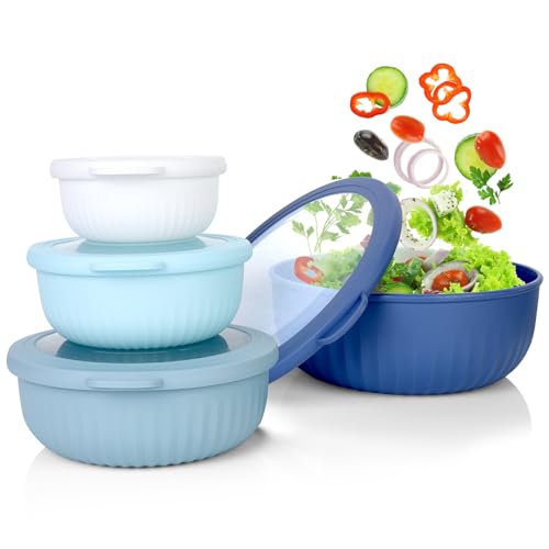 VINATO Salatschüssel Mit Deckel 4er Set, Stapelbare... - Maison & Cuisine Amazon Allemagne à 10.89€