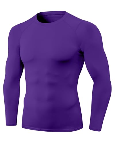 Yuerlian Purple Mens Running Compression Shirt Long Sleeve... - Sports & Fitness Amazon Royaume-Uni à 2.39€