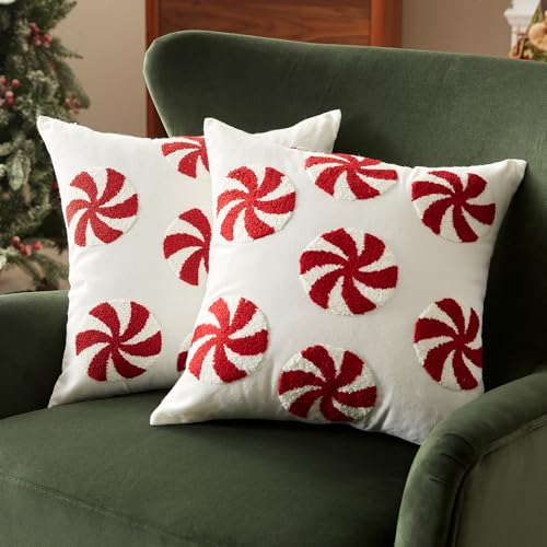 Sonvie Christmas Cushion Covers Set Of 2 with Peppermint... - Maison & Cuisine en promo à 6.35€