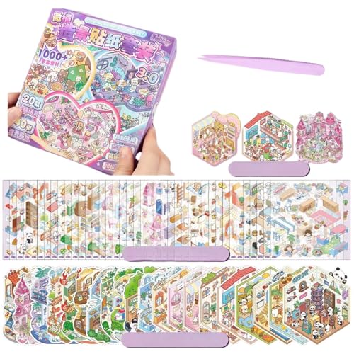DIY 3D Autocollants Scène Miniature Maison Maison... - Jouets & Jeux Amazon France à 9.34€