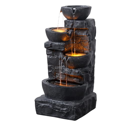 Teamson Home Garden Outdoor Water Feature 4 Tier Cascading... - Jardin & Extérieur Amazon Royaume-Uni à 159.09€