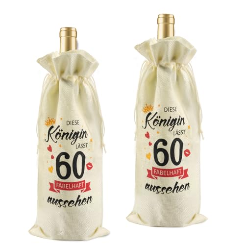 2 Stück Wein Geschenkbeutel,Geschenke zum 60 Geburtstag... - Maison & Cuisine Amazon Allemagne à 1.99€