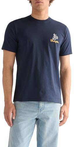 Wrangler Embroidery tee Camiseta, Azul Marino, L para Hombre - Amazon Spain à 14.00€