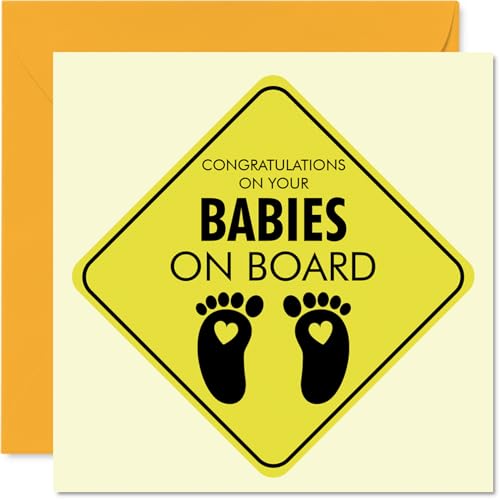 New Baby Twins Card - Baby on Board - Well Done... - Baby & Nursery Amazon UK à 2.35€
