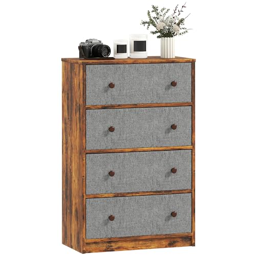 HOMCOM Chest of Drawers, Dresser with 4 Fabric Drawers and... - Maison & Cuisine Amazon Royaume-Uni à 29.60€