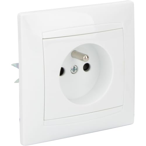 Zenitech Prise 2P+T encastrée Zyna - Blanc - Fournitures Bureau Amazon France à 2.69€
