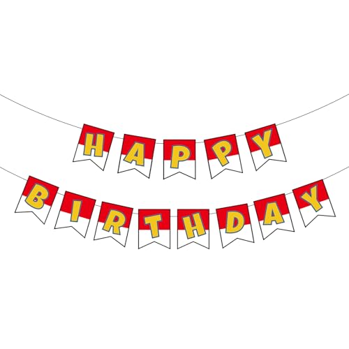 Cartoon-Animations Geburtstagsbanner, Rot und Weiß Cartoon... - Loisirs Créatifs Amazon Allemagne à 4.61€