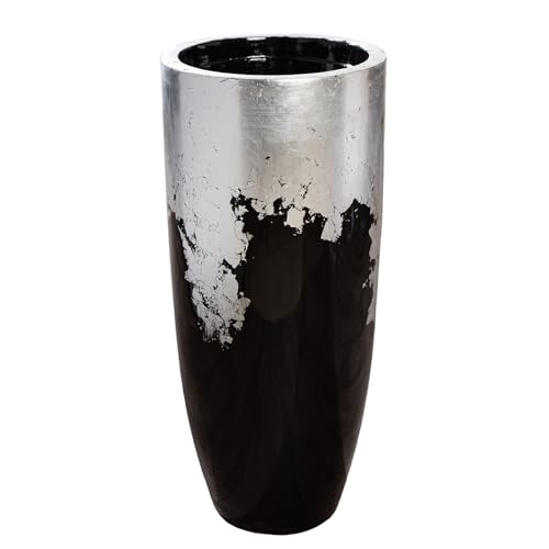 GILDE Cache-Pot XXL cône en Fibre de Verre - Noir/argenté... - Maison & Cuisine en promo à 178.12€