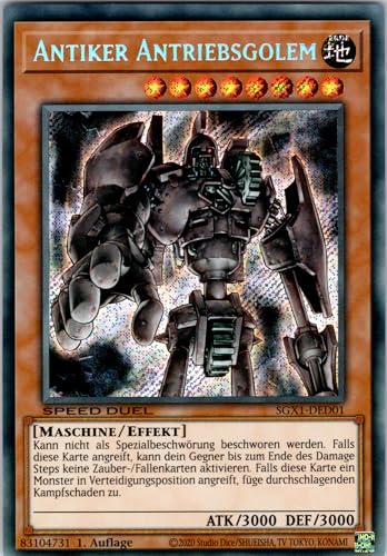 Antiker Antriebsgolem - SGX1-DED01 - Secret Rare - 1.... - Jeux Vidéo & Consoles Amazon Allemagne à 4.95€