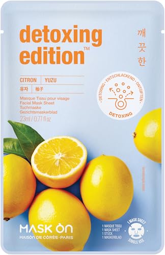 MASK ON Masque facial avec Yuzu - Masque purifiant en tissu... - Beauté & Parfums en promo à 2.95€
