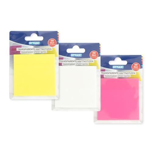 Stylex 31282-P12 - Notes autocollantes transparentes, 12 x... - Animalerie en promo à 8.92€