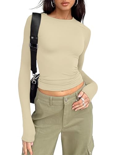 OOHOKAY Camiseta de manga larga para mujer, básica, Y2K... - Amazon Espagne à 9.40€