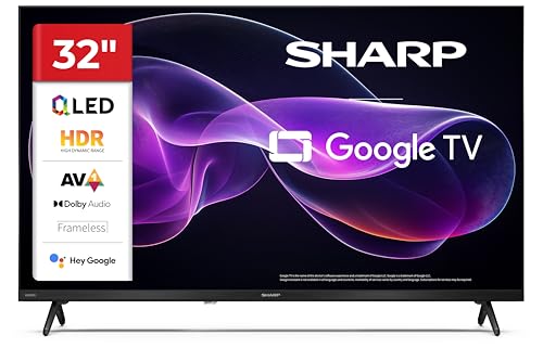 Sharp 32HF3365E - GOOGLE TV, 32" HD, FRAMELESS,60Hz, QLED... - Tech & Electronics Amazon Italy à 130.70€