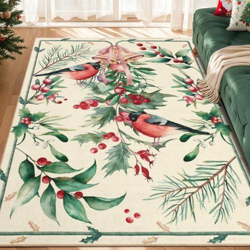 TUKDAK Weihnachtsteppich Groß 120x180cm, Vintage Beige... - Maison & Cuisine en promo à 11.04€
