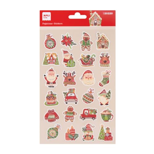 APLI Kids 20220 - Stickers de Noël, 24 autocollants festifs... - Auto & Moto en promo à 3.36€
