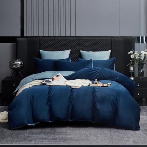 Gezu Parure de lit d'hiver 220x240 Bleu Bleu clair Hiver... - Maison & Cuisine Amazon France à 26.26€