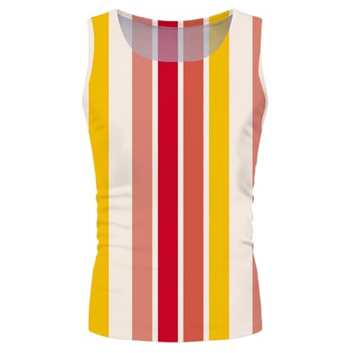 Vhersily Herren Sommer Tank Tops Gestreift Patchwork Weste... - Mode & Vêtements en promo à 4.45€