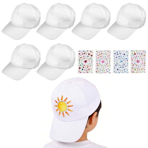 FuxFuis 6 PCS Gorras Infantiles DIY Gorra de Béisbol Blanca... - Jouets & Jeux Amazon Espagne à 1.99€